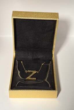 DERDALN 14K Yellow Gold Letter Z Initial Necklace